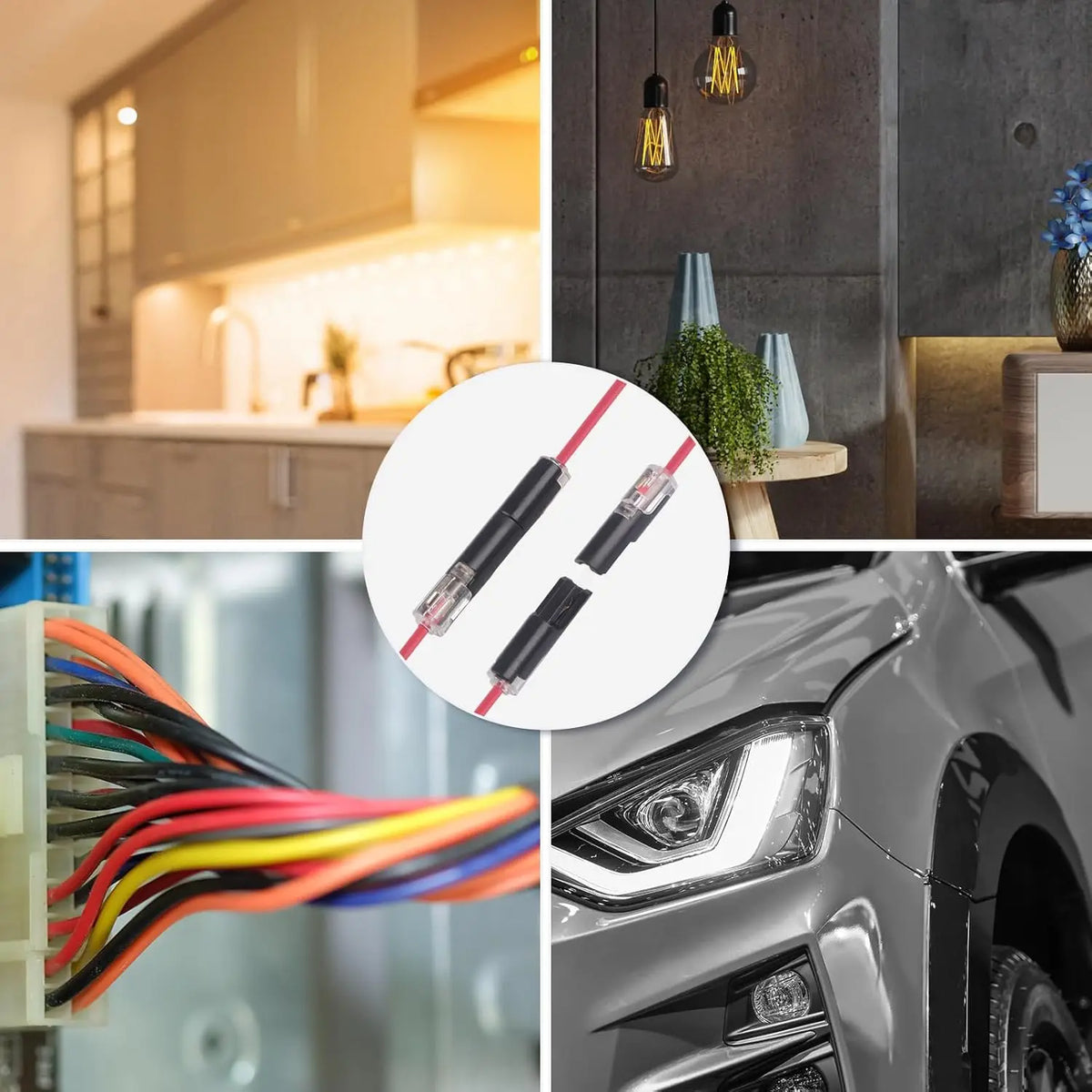 30pcs No Wire Stripping 1 Wire Quick Disconnect Electrical Connectors for 16-18 AWG Fast & Secure Connection for Automotive