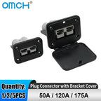 OMCH 1/2/5PCS 50A/120A/175A For Double Pole Plug Connector with Mount Bracket Panel Cover For Boat Truck Cable Connectors Plug