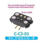 1/5 Set Waterproof DC Magnetic Pogo Pin Connector 2 3 4 5 6 7 8 9 Poles 2.54 MM Pogopin Male Female Contact Strip 90 Degree
