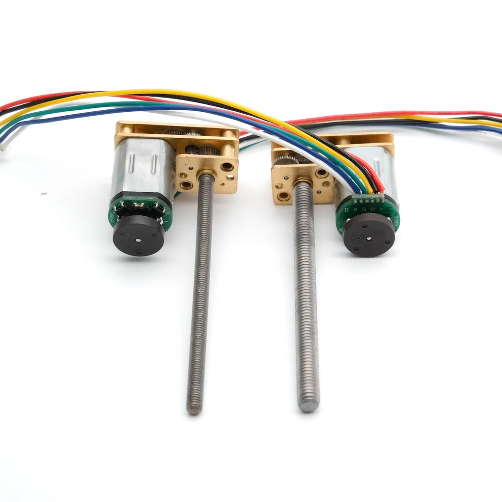 N20 DC Encoder Motor 3V/6V/12V with M3 M4 Screw Thread 55mm Long Shaft 7PPR 15-1000RPM for DIY Car Model Magnetic Encoder Motor