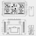 Large Screen Weather Clock Weather Station Wireless RF Temperature Humidity Monitor with Weather Forecast Remote Sensor