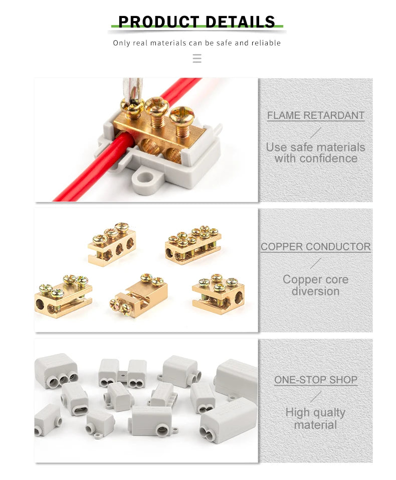 High Power 60A/80A/100A 400V/1000V 1.0-16mm2 No disconnection Wire Connector Cable Splicing Wiring Terminal Block Junction Box