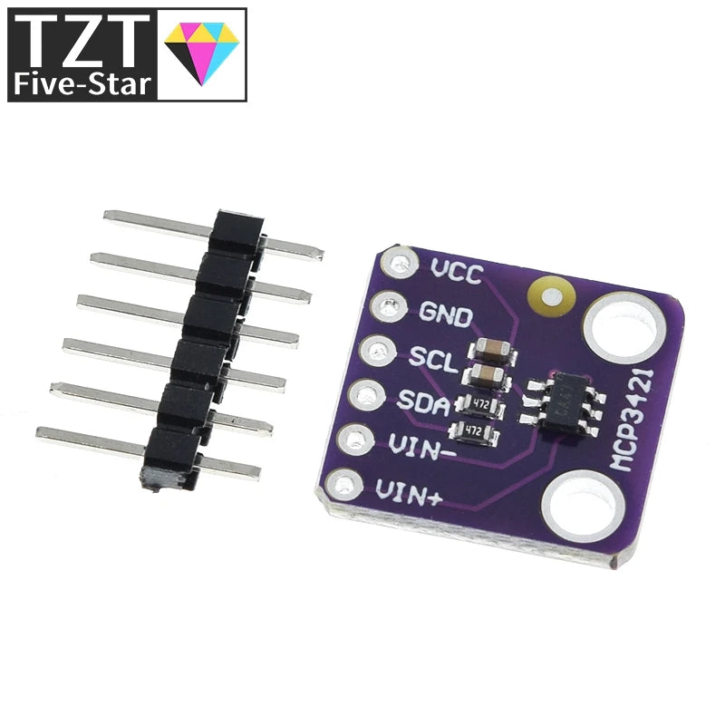 TZT 1/3PCS MCP3421 I2C Delta-sigma Evaluation Module Board For PICkit Serial Analyzer Module GY-MCP3421