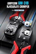 AMPCOM RJ45 Crimping Tool Ethernet Network LAN Cable Crimper Cutter Stripper Plier 8P RJ45 6P RJ12 RJ11 for Modular Connector