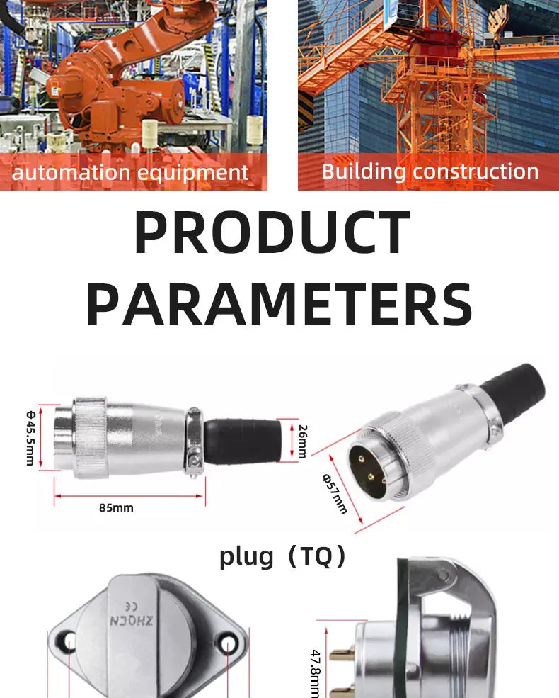 ZHQCN WS20 Connector 2 3 4 5 7 9 Pin Aviation Plug Socket Circular TQ ZQ Panel Mount Industrial Power Cable 500V 10A