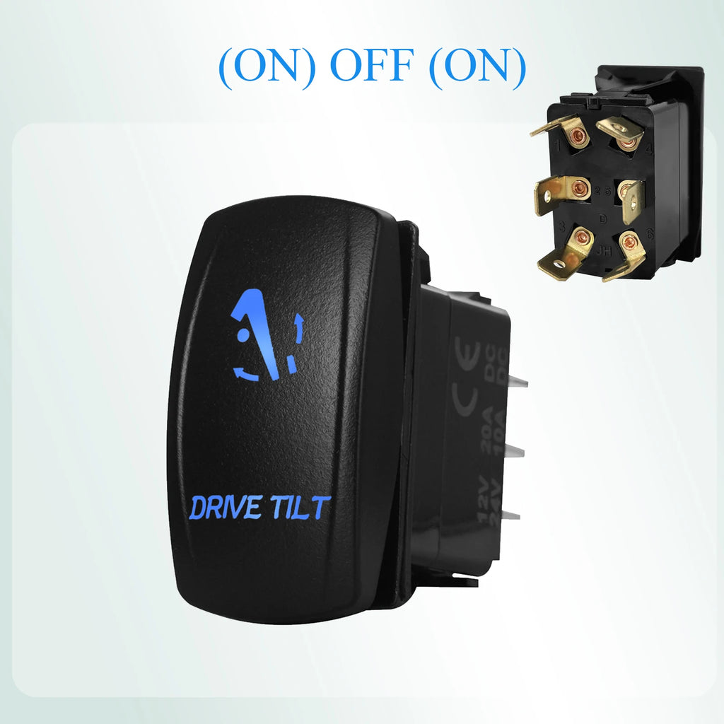 12V Reverse Polarity Rocker Switch DPDT ON-Off-ON 6 Pin Momentary/Latching for Winch Linear Actuator Car Window RV Jack Boat RV