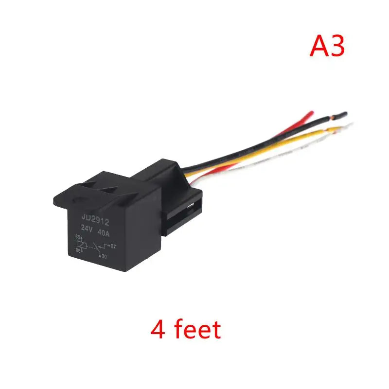 12/24/36/48/60/72V 4Pin 5Pin 40A Automotive Relay With Interlocking Socket Heavy Duty For Truck Car Van Moto Boat Relay