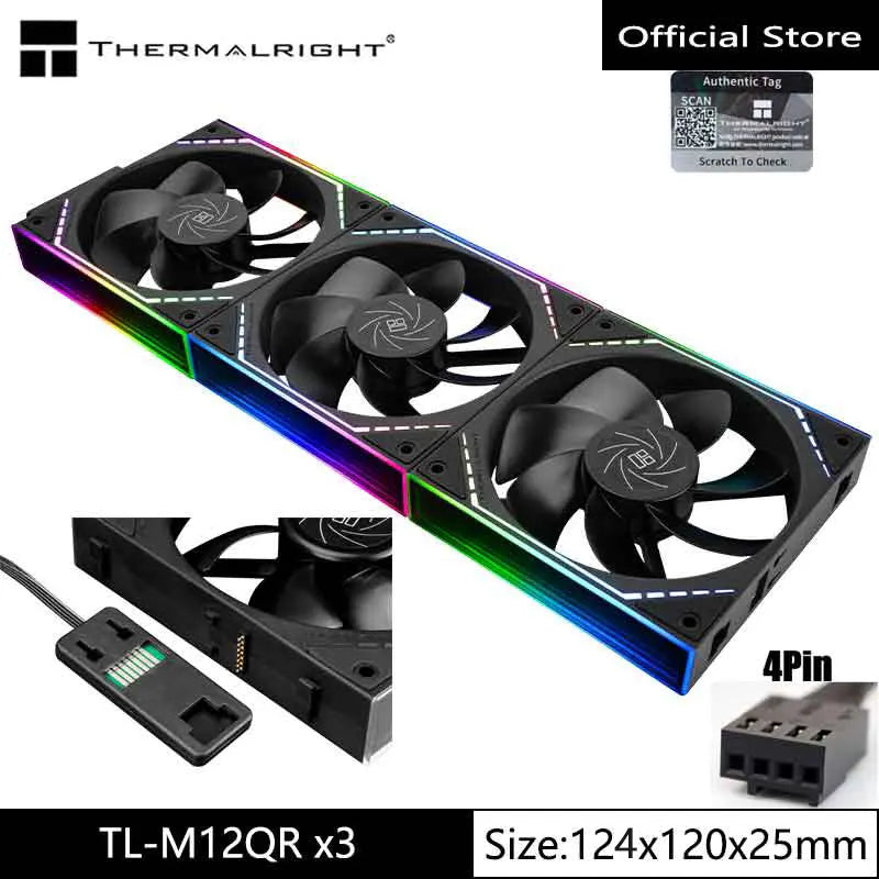 Thermalright TL-M12Q  Computer case cooling fan, wireless splicing/infinity frame/high performance fan
