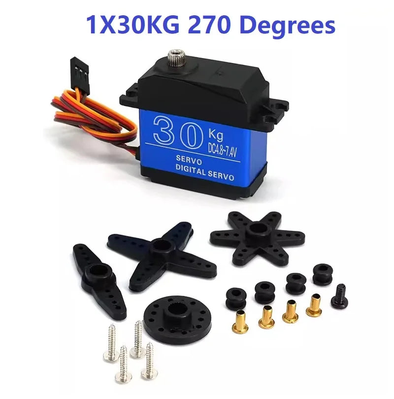High-Torque Waterproof Servo 20KG 25KG 30KG 35KG 180 270 Degree Digital Copper Gear/Steel Gear Servo, For Robot Arm DIY