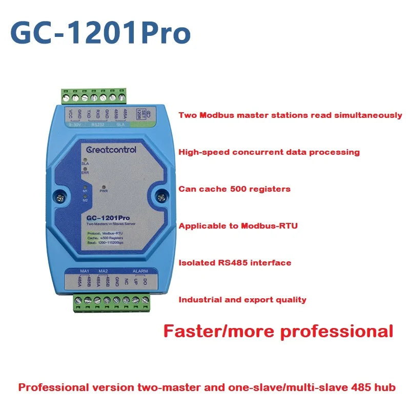 GC-1201Pro two master one slave server RS485 hub Modbus RTU communication protocol