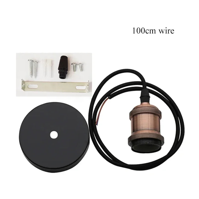 Vintage Edison Pendant CFL LED Filament E27 E26 Edison Screw Light Socket Light Industrial Retro Bulb Lamp Base Aluminum Holder