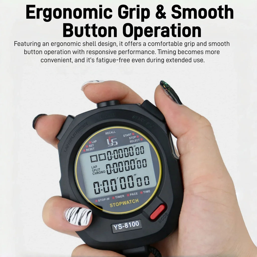 Waterproof Digital Stopwatch, 100-Lap Sports Timer with Neck Lanyard for Running, Swimming, Training - Stopwatch for Men Women