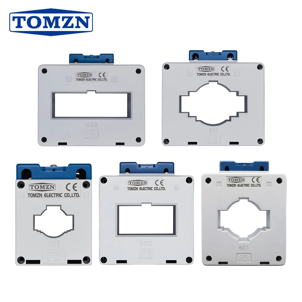 TOMZN Current Transformer High-current CT 660V Primary 2000A 1500V 1000V 200A Secondary 5A Base Plate Busbar Fixed ABS Sealed