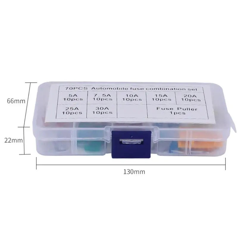 New·71Pcs 5A 7.5A 10A 15A 20A 25A 30A Mixed Sizes Low Profile Kit Micro Mini Blade Fuse Auto Car Truck Motorcycle Fuses