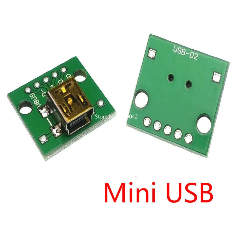 5Pcs USB Adapter PCB - DIY DIP Breadboard Modules - Type A (M / F) / B / Mini / Micro USB Connectors