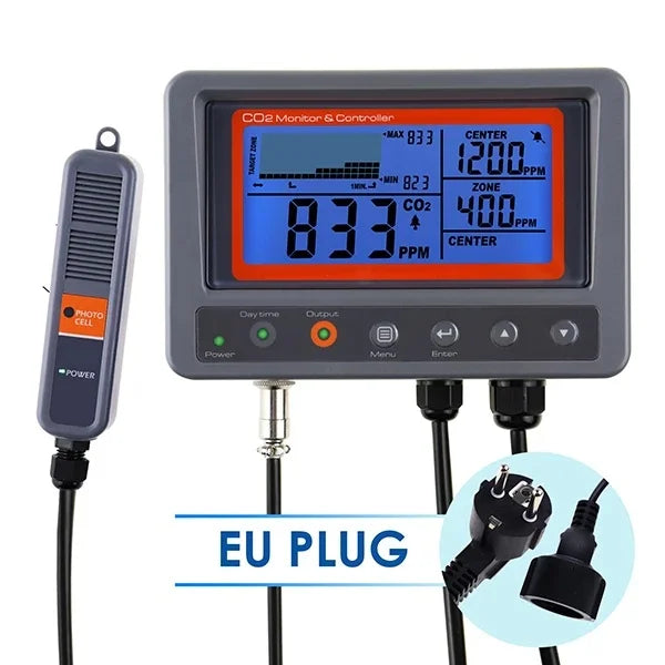 Digital CO2 Carbon Dioxide Monitor Controller Sensor W/ Relay Function NDIR Sensing Probe For Greenhouse Mushroom Farm