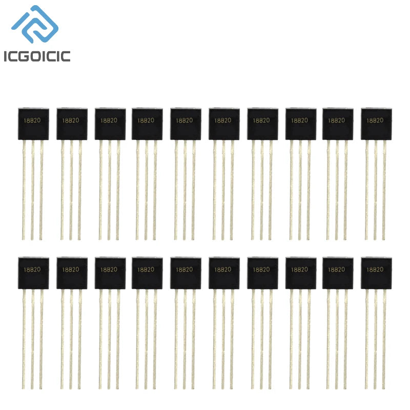 1-100pcs DS18B20 DS18B TO-92 Chip Programmable Digital Thermometer Temperature Sensor Temperature Acquisition TO-92