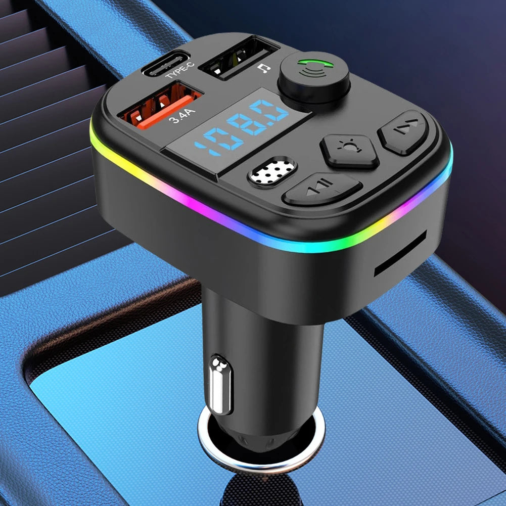 Car MP3 Player Bluetooth Support TF Card U Disk Cell Phone Charger Hands-Free Wireless Car MP3 Player Adapter FM Transmitter