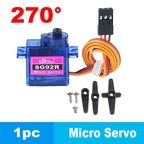 90 Degree Metal Gear Micro Servo 180/270/360 Degree Controllable Angle Steering Motor for RC Car Boat DIY