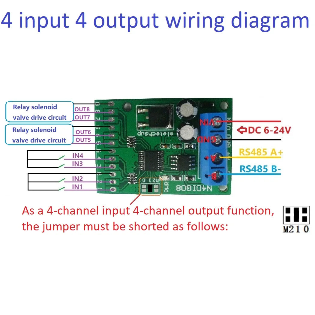 5PCS 3 in 1 8ch Input/Output Digital Switch TTL LvTTL CMOS RS485 IO Control Module Modbus Rtu Board For PLC Relay