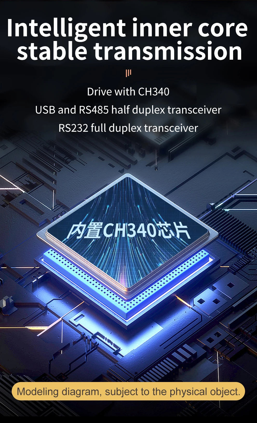 Industrial USB To RS485 Converter Upgrade Protection RS232 Converter Compatibility V2.0 Standard RS-485 A Connector Board Module