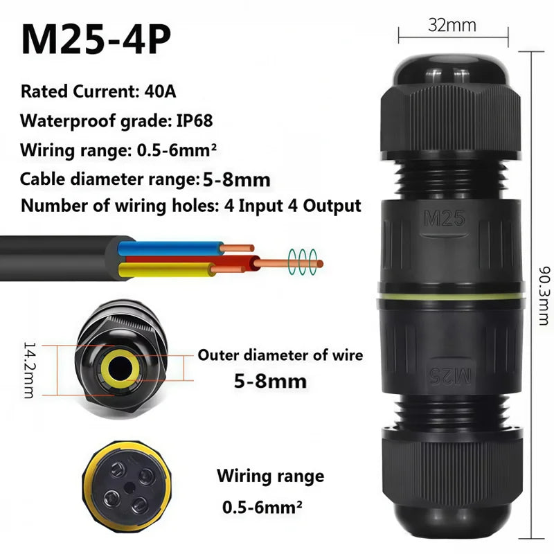 Heavy Duty Quick Connect Terminal Block T-type, IP68 Waterproof 2/3/4/5Pin for Secure & Fast Damp-Proof Wiring Connector