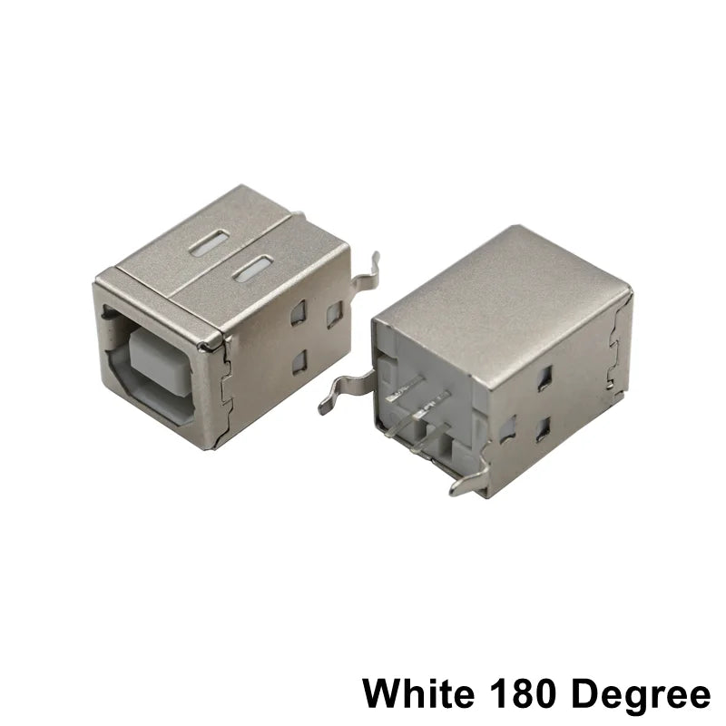 10Pcs USB Type B Female Socket Printer Data Interface Connector Repair Jack Port Right Angle 4Pin PCB DIP USB B Soldering Adapte