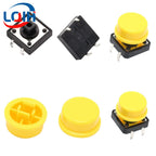 12*12*7.3MM Tactile Push Button Switch Momentary Micro switch button Tact Cap White Black Yellow Blue Red for Arduino Switch