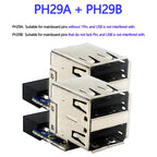 USB 2.0 Motherboard Header 9pin 10pin Motherboard to 2 Ports USB 2.0 Dual USB A 9 Pin Female Adapter Converter