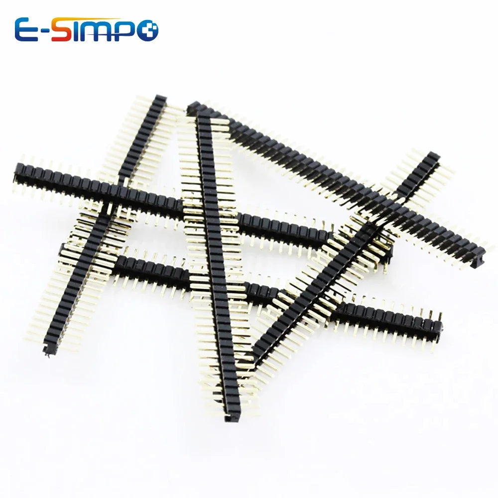 10pcs 2.0mm Straight 1/2x40P Single Double Row Breakable L8.7/12/15/17/19/21mm Long PCB Jumper Connector Gold Male Pin Header