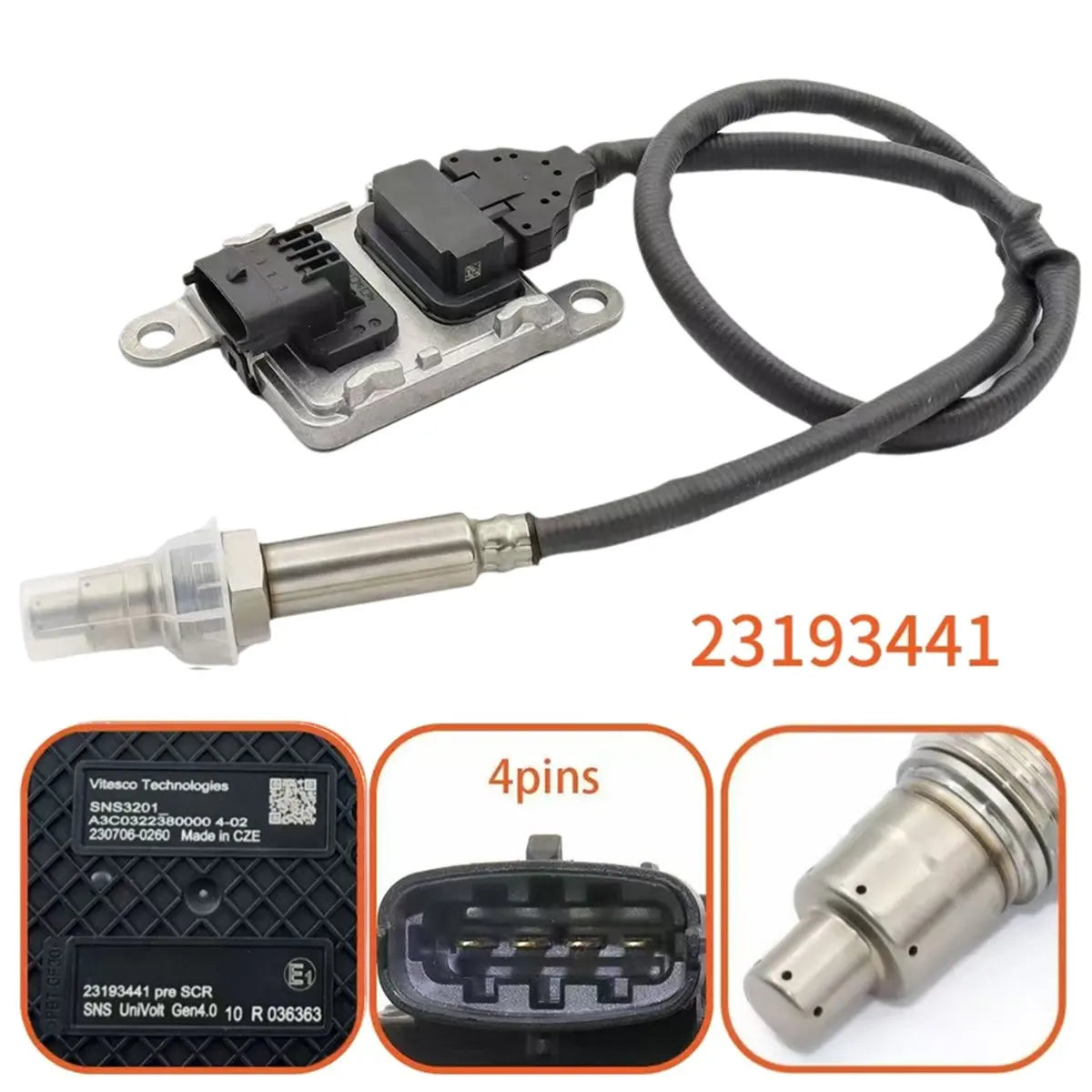 AC14 For Volvo NOX Nitrogen Oxygen Sensors 23193441 230706-0260 PM Exhaust Particulate NOX Sensor Diesel A3C0322380000
