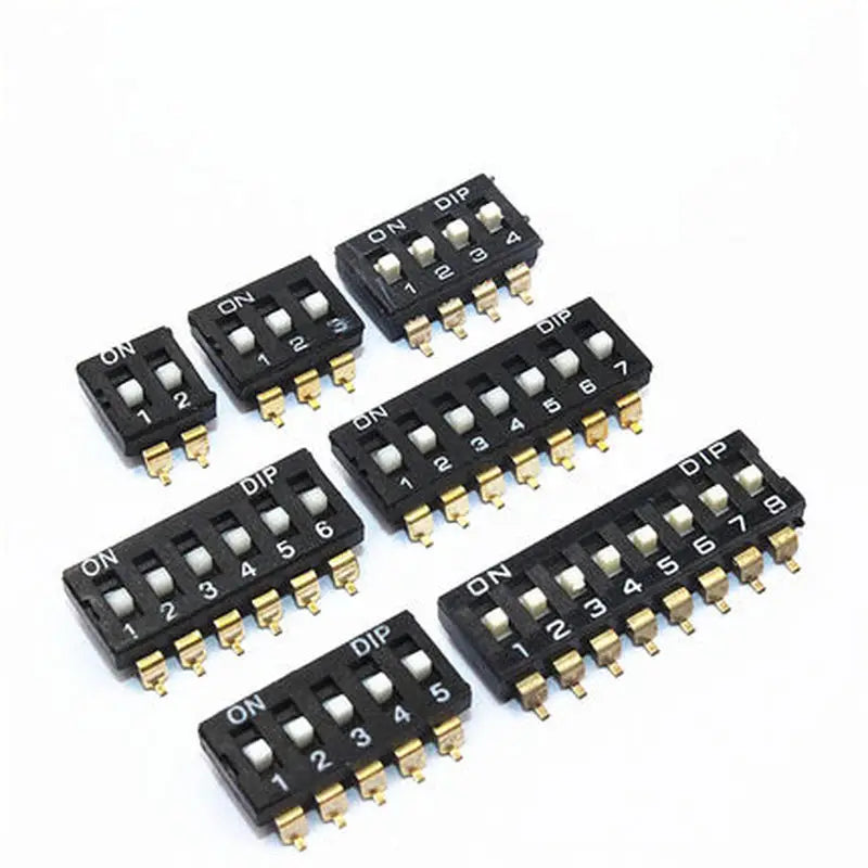 5pcs/lot 2.54mm SMD DIP Switch Gold Plated Pin KM-01 2/3/4/5/6/8/10P Patch Switch KM Series