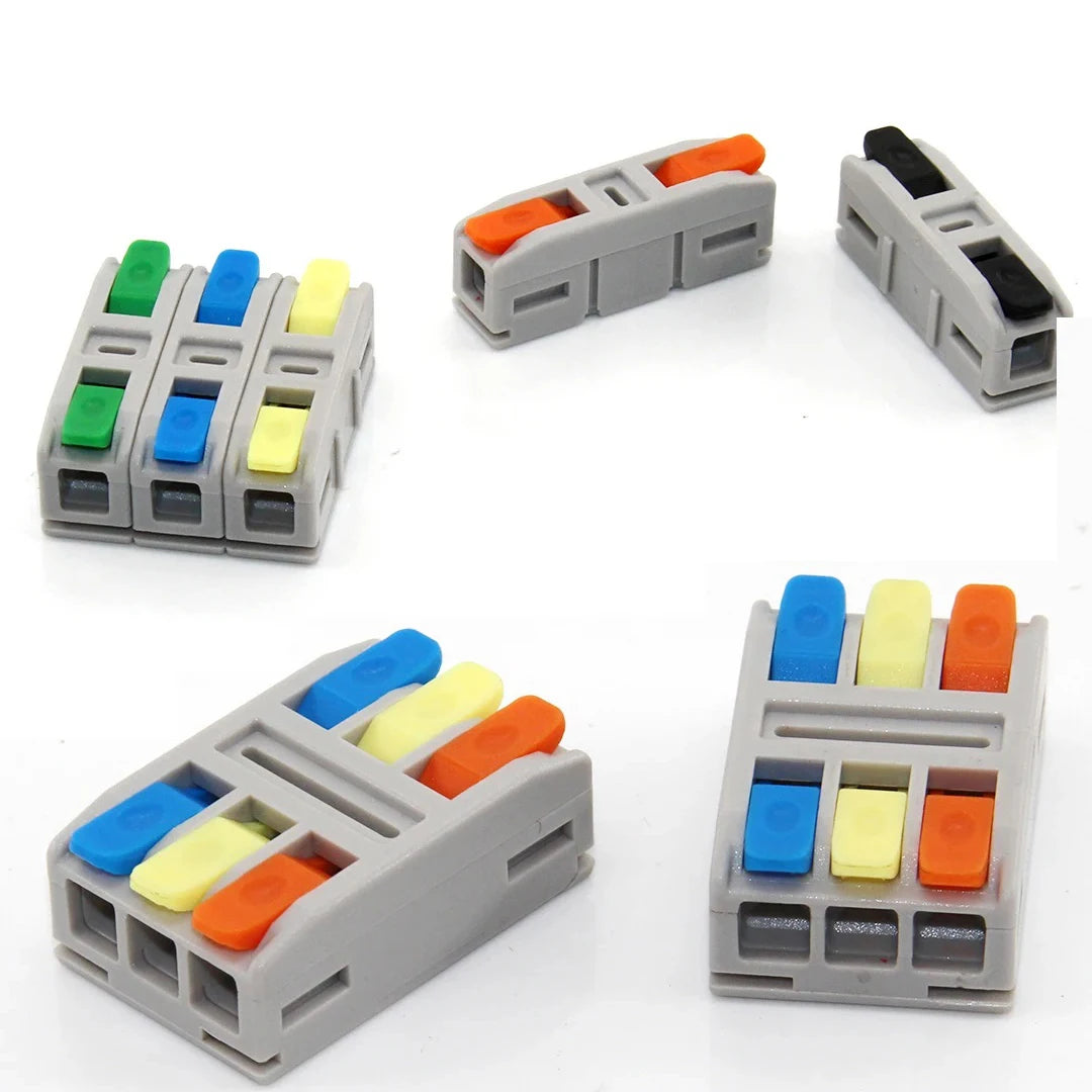 Universal Quick Electrical Wire Connectors Compact Splicing Terminal Blocks Push-in Home Cable Connectors 10Pcs