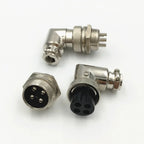 5 Sets Electric GX16 M16 Elbow 90 Degree Right Angle 4 Pin Aviation Connector Female Plug and Male Chassis Mount Socket