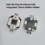 High Power 10W LED Chip IR Infrared COB Integrated 730nm 850Nm 940Nm Infrared Radiation Bulbs Detect Sensor Laser Flashlight