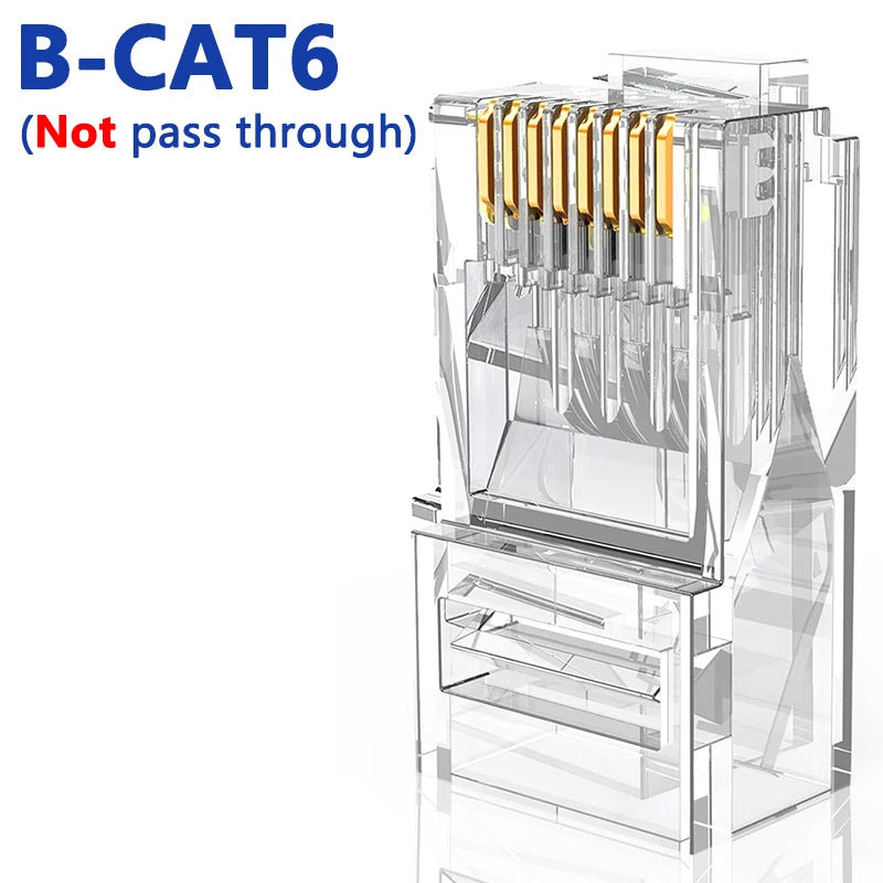D-Sunty Rj45 Connector CAT5e CAT6 Pass Through Network UTP 8P8C Modular Pass Through Plug For Ethernet Cables