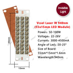 3535 Vcsel Laser High Power LED Chip IR Infrared 10W 20W 30W 50W 60W 80W 100W 850nm 940Nm 808nm 980nm 1064nm Sensing Monitoring