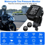 Extractme Tire Pressure Monitoring System Colorful Display Wireless TPMS Motorcycle Solar Charge Tyre Temperature Alarm Sensor
