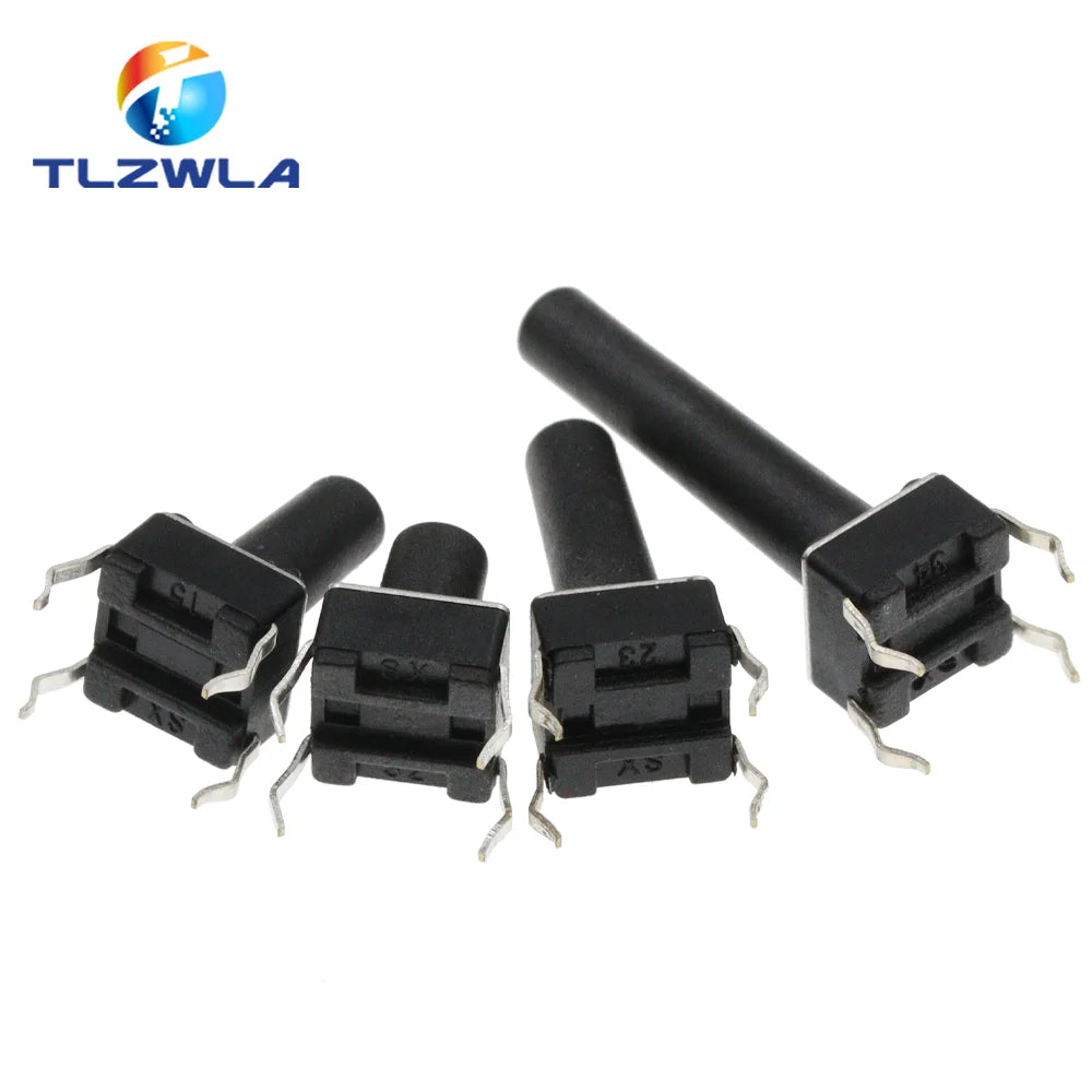 20PCS 6x6 Push Button Switch DIP 6X6X4.3 Light Touch Switch 6*6*4.3/5/6/7/8/9/10/11/12/13MM The Power Switch 4Pins