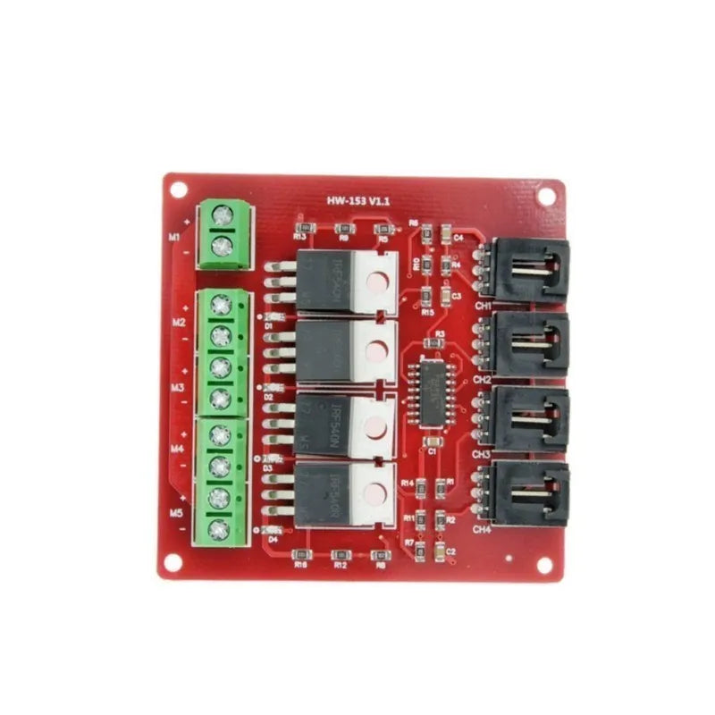 4-Channel MOSFET Switch Module – IRF540N V4.0+ with Optocoupler Isolation for Arduino, High-Power Load Control (1/4 Way)