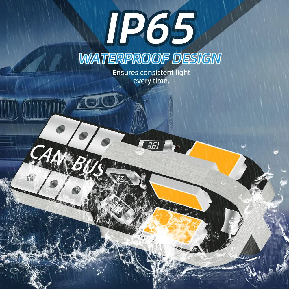 10pcs  W5W Led T10 Canbus Led Bulbs 8Pcs 5730 SMD 168 194 LED Interior Map Dome Lights Auto Clearance Light Parking Signal Lamp
