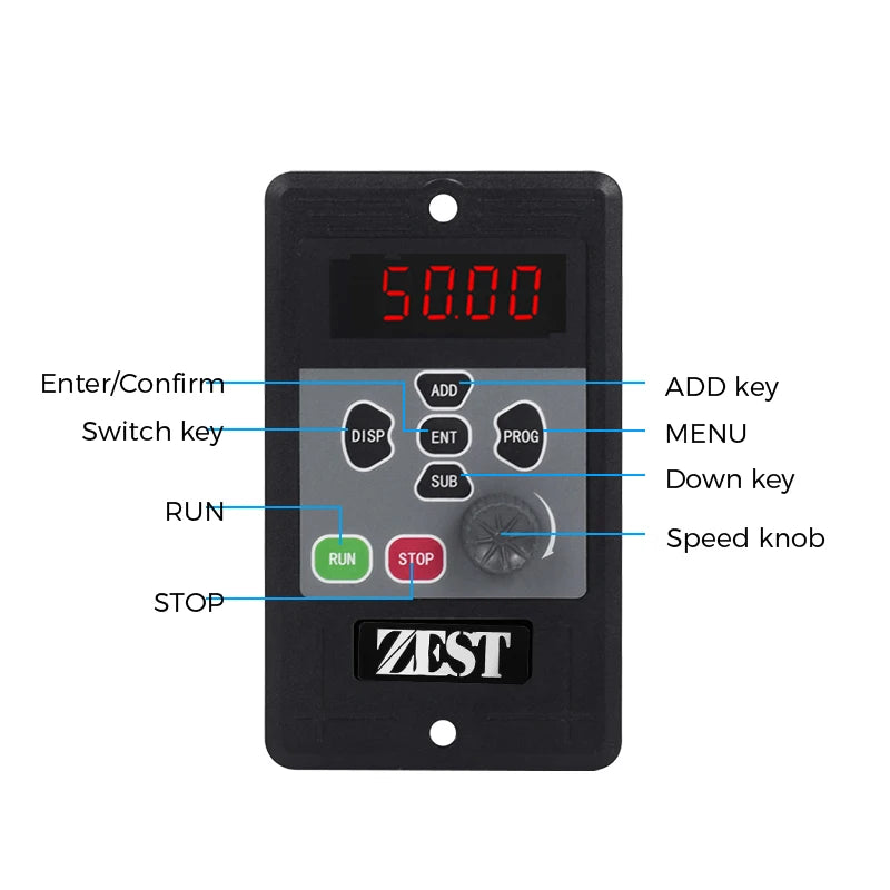Mini VFD Variable Frequency Drive  Input 1ph 220V Output 3ph 220V Converter  200W 400W 750W for AC Motor Speed Control Inverter