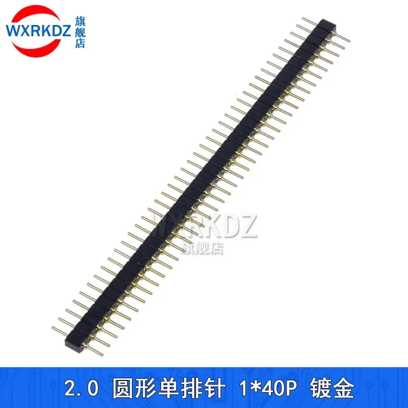 1x40P 1.27mm 2.0mm 2.54mm Round Hole Male Tin Gold Female Pin Header Single Row 0.1" Breakable PCB IC Crystal Transistor Socket