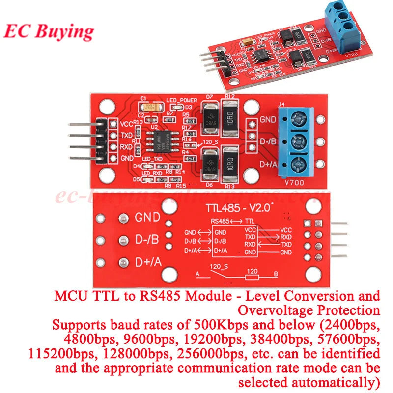 1-10Pcs RS485 RS232 MAX485 TTL CAN to Serial Port Conversion Module Level Convertor Board 232 Turn UART 3.3V 5V MAX485CSA RS-485