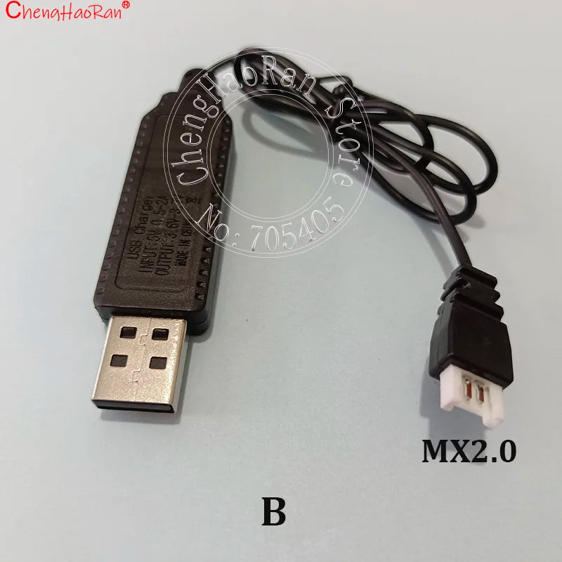 ChengHaoRan 1PC 3.7V/7.4V Lithium Battery Charging Cable With MX2.0 XH2.54 JST 2P 4P Interface For Toy Remote Control Car