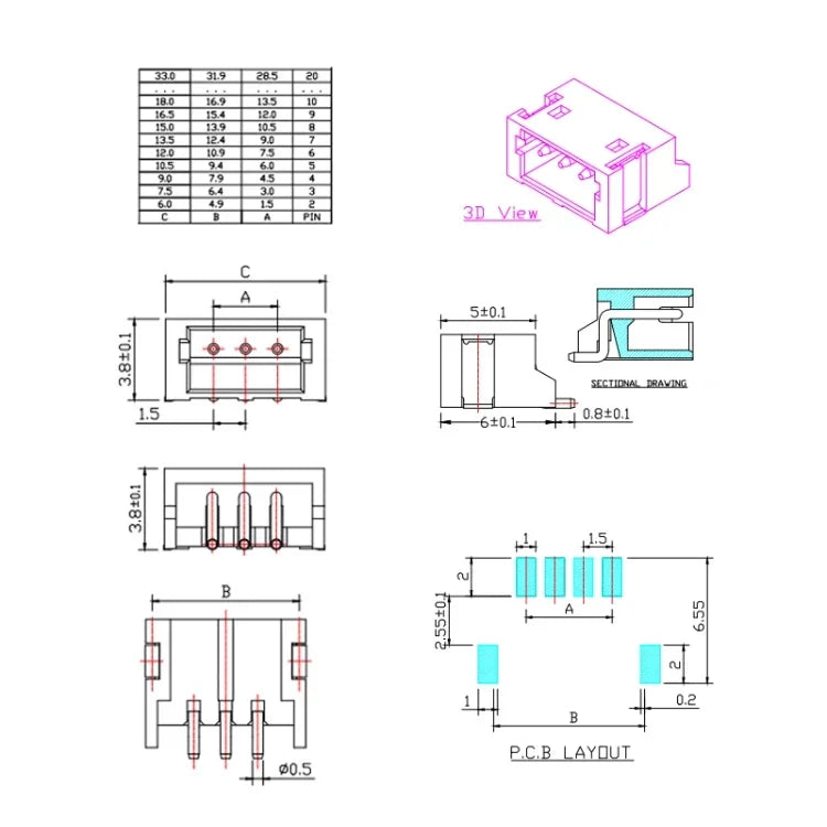 10sets Sh1.0 Jst1.25 Ph2.0 Xh2.54 Sh/jst/zh/ph/xh Horizontal / Vertical Smd Pin Header + Housing + Terminal Set 2.54mm