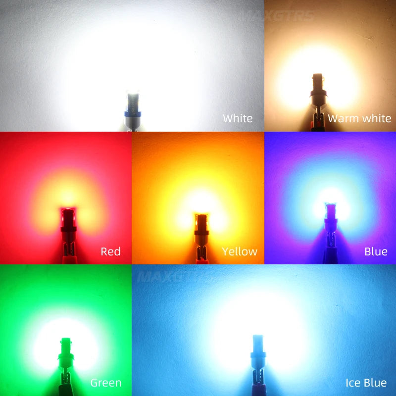 2Pcs W5W 3030 SMD Car T10 LED 194 168 Wedge Replacement Reverse Instrument Panel Lamp White Blue Bulbs For Clearance Lights
