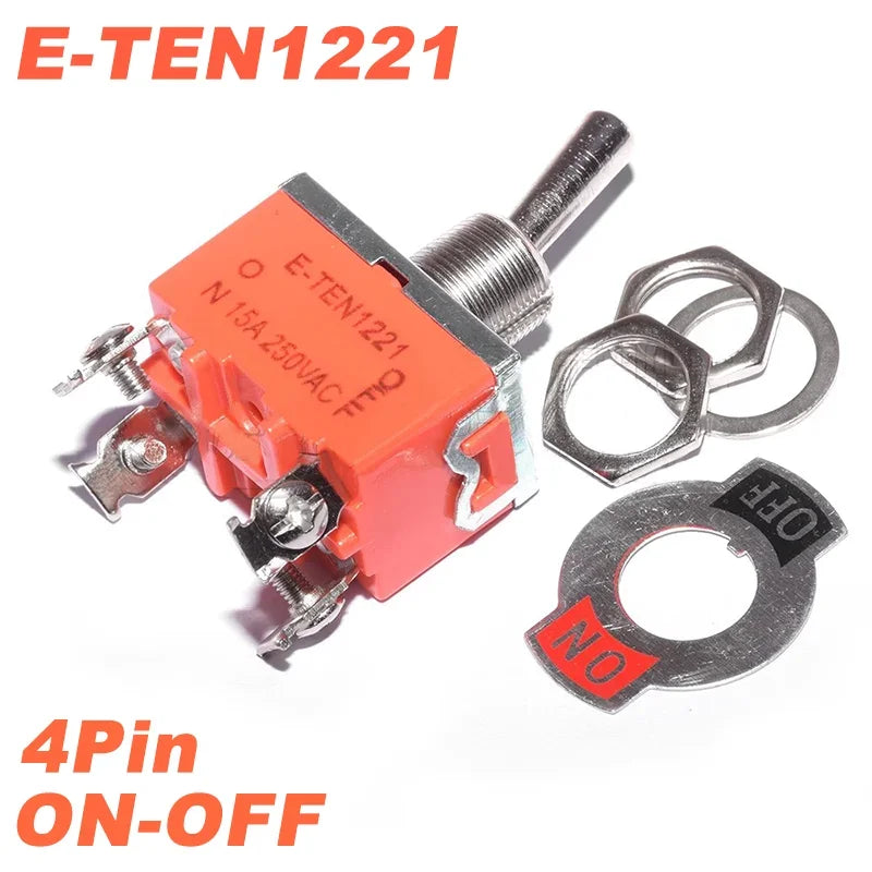 5Pcs Miniature Toggle Switch SPST SPDT DPDT 250V/15A 2 3 Position Power Switch E-TEN-1021/1121/1122/1221/1321/1322