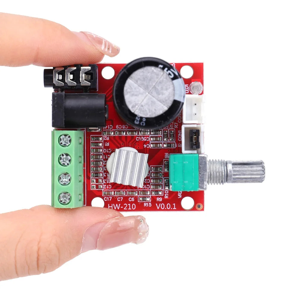 PAM8610 Mini Hi-Fi Audio Stereo Amplifier Board D Class 2x10W Audio Receiver Amplifier Board Module Part 3.5MM Input Jack