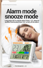 Digital Thermohygrometer Clock ANENG AP01 Snooze Alarm Mode Air Thermometer Humidity Multi-scenario High Precision Tester Tools